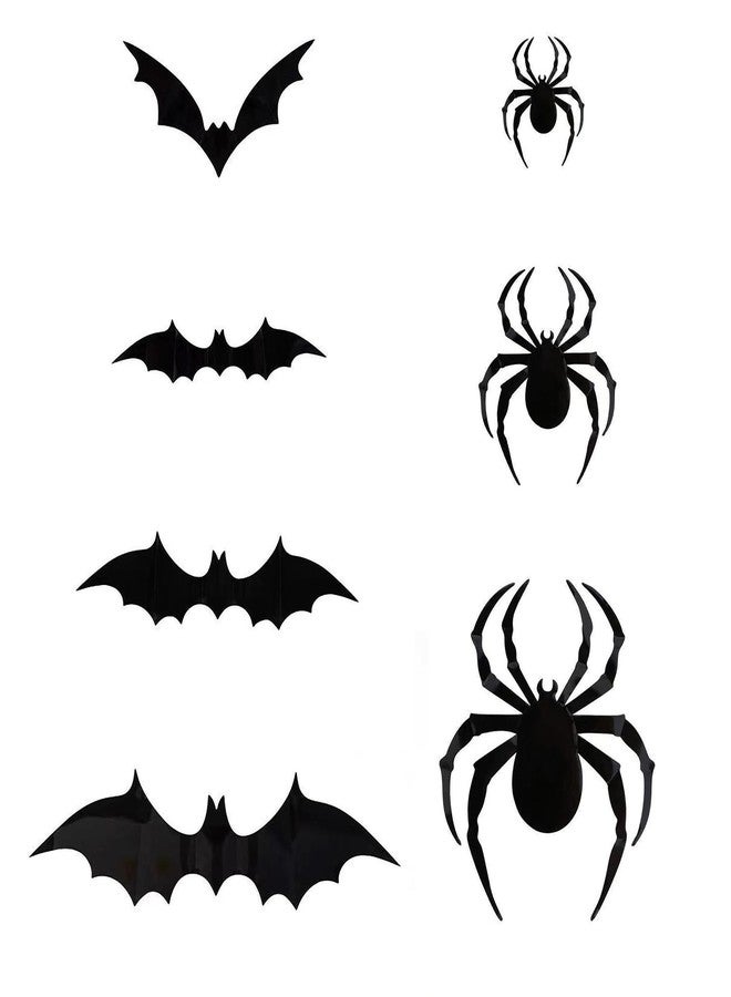 ZhildChen 120PCS Halloween 3D Bats and Spiders Decoration Different Sizes Realistic PVC Scary Bat and Spider Stickers Window Decal Wall Stickers for Halloween Decoration Party Supplies - Image 2
